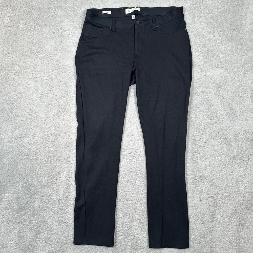 Calvin Klein Jeans Womens Black Legging Pants Size 12 Stretch Slim 5-Pocket Slim